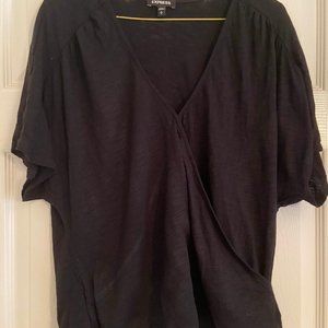 Express Black Wrap V-Neck